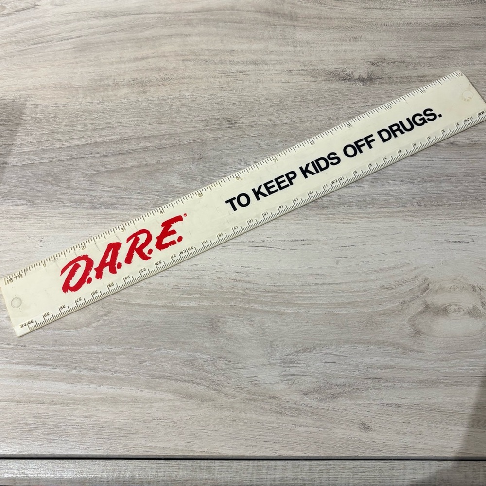 Vintage 90s D.A.R.E. To Keep Kids Off Drugs Ruler Red White